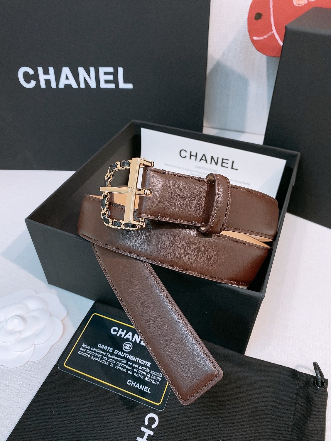 BE1 Real leather 3CM Belt with packing