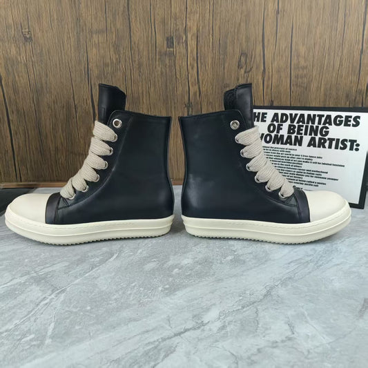 S12 Fashion Unisex Genuine Leather Shoes, Comfortable Casual Leather Footwear for Men and Women