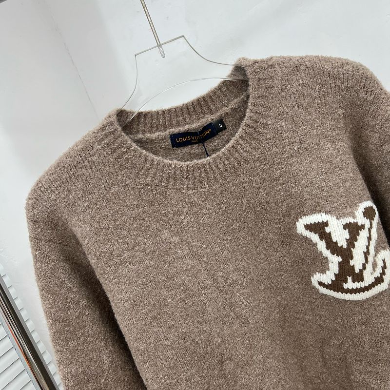 LC03   Men's and women's classic letter jacquard round neck sweater in front and back clothes