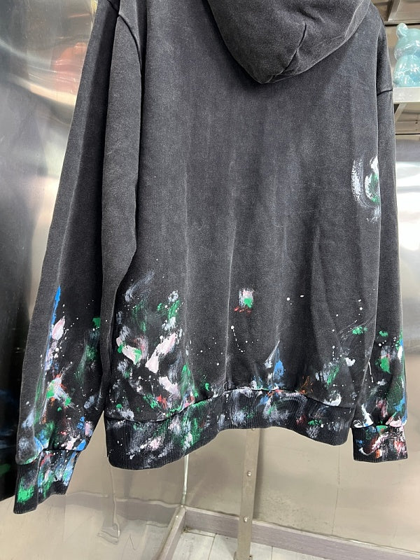 BC02  Men's and women's hand-painted graffiti long sleeved hooded sweatshirt Clothes