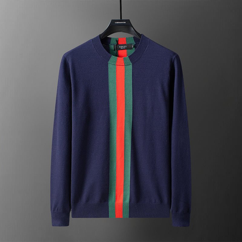GC01   Autumn and Winter Classic Green Red Green Jacquard Sweater Clothes