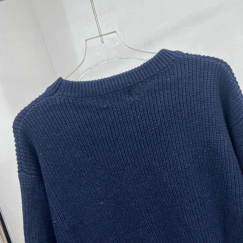 EC03   Men's and women's double C logo patch embroidered round neck sweater Clothes