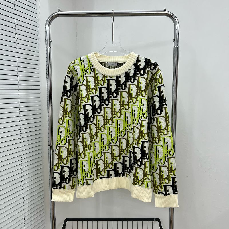 DC1   Unisex All-over Multicolor Logo Jacquard Crew Neck Sweater clothes