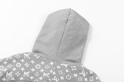 LC05  Men's and women's all cotton David hoodie with hooded and floral patchwork hoodie clothes