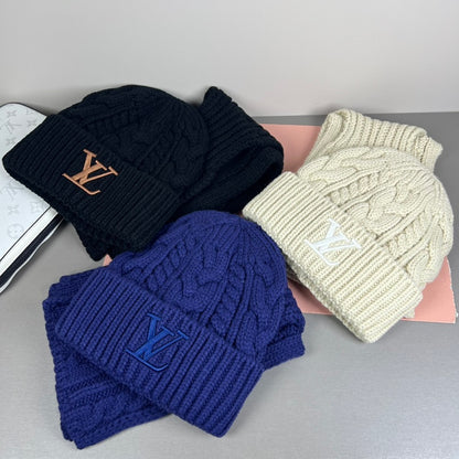 LH5  New Wool & Cashmere Set, Scarf + Hat