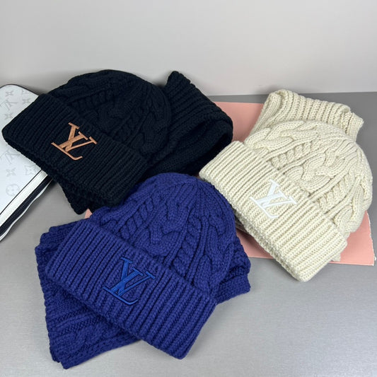 LH5  New Wool & Cashmere Set, Scarf + Hat