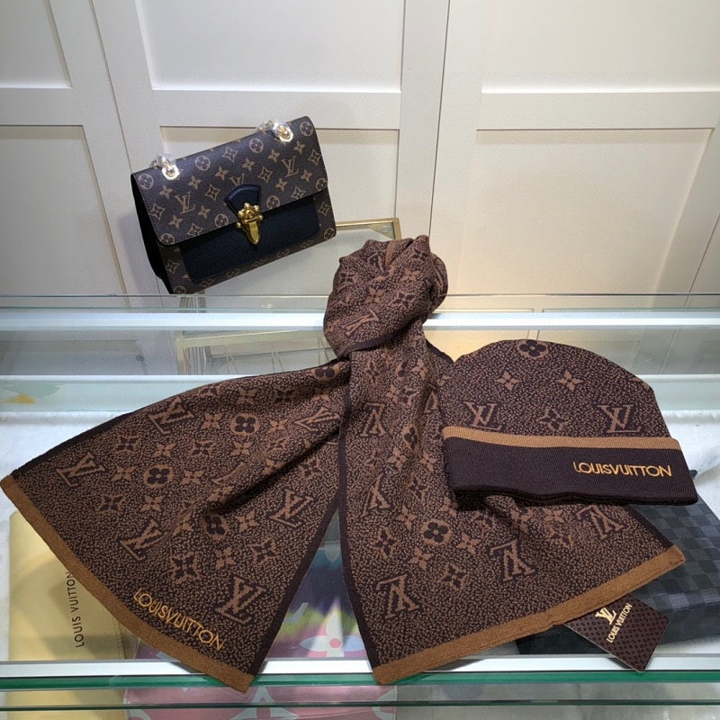 LH6  New Wool & Cashmere Set, Scarf + Hat