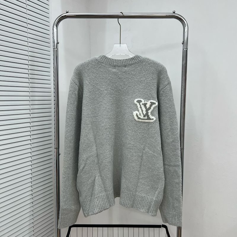 LC03   Men's and women's classic letter jacquard round neck sweater in front and back clothes