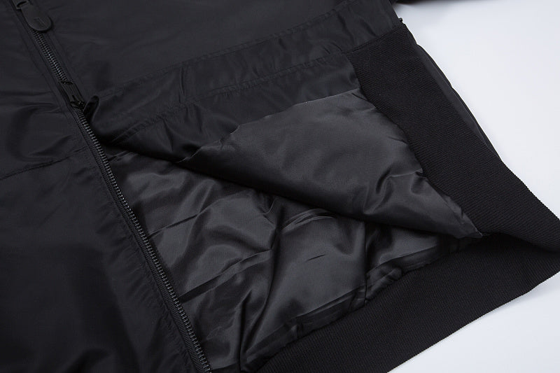 BC03   Cotton jacket with double ring zipper, black flight suit jacket, warm jacket  clothes
