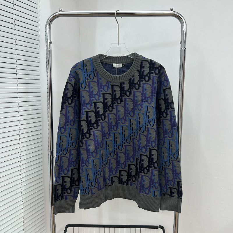 DC1   Unisex All-over Multicolor Logo Jacquard Crew Neck Sweater clothes