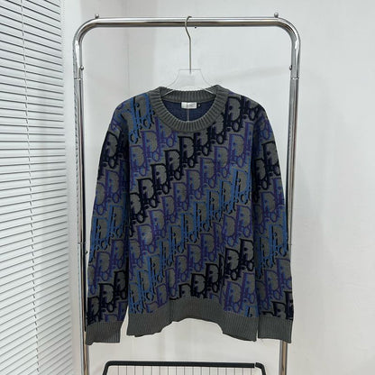 DC1   Unisex All-over Multicolor Logo Jacquard Crew Neck Sweater clothes