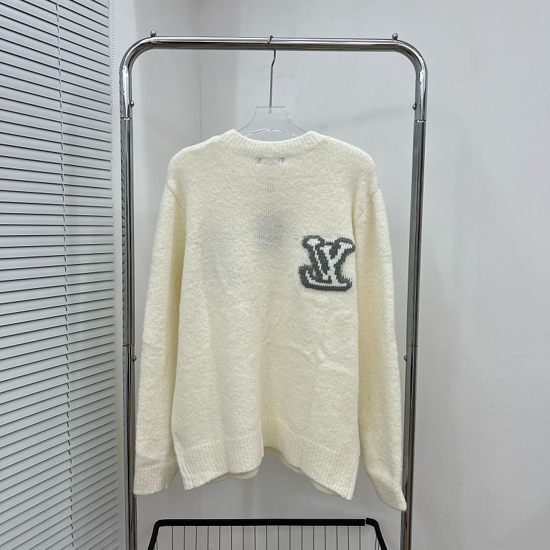 LC03   Men's and women's classic letter jacquard round neck sweater in front and back clothes