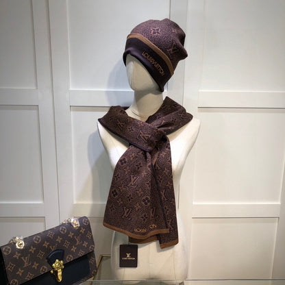 LH6  New Wool & Cashmere Set, Scarf + Hat