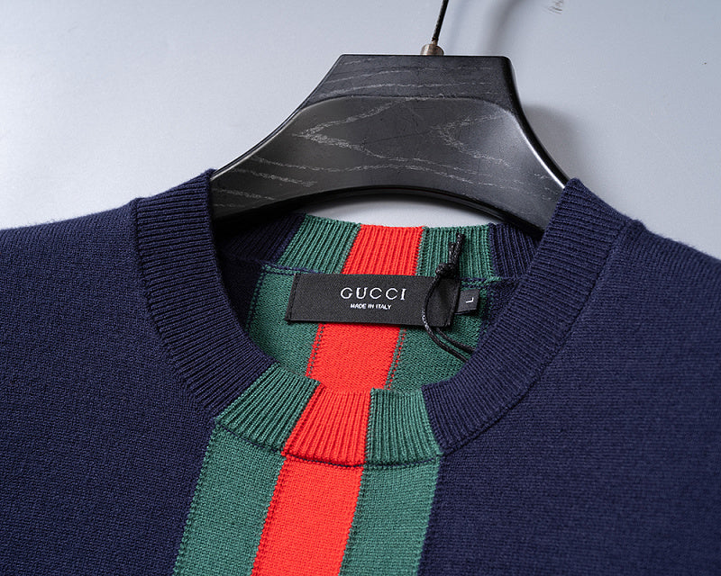 GC01   Autumn and Winter Classic Green Red Green Jacquard Sweater Clothes