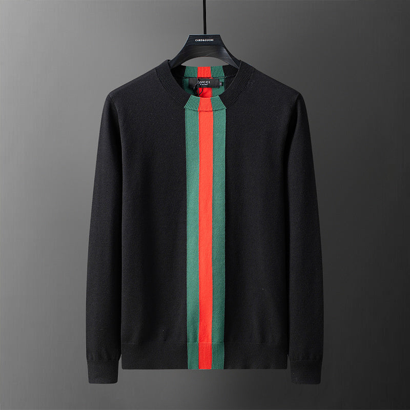 GC01   Autumn and Winter Classic Green Red Green Jacquard Sweater Clothes