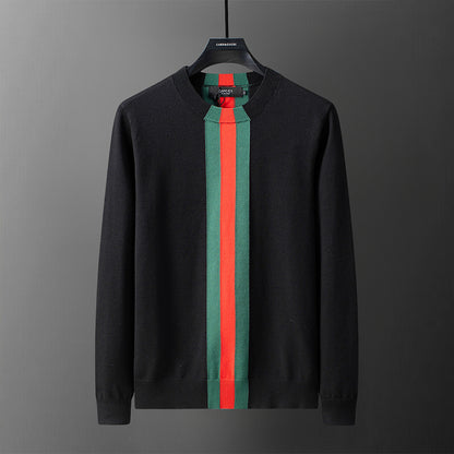 GC01   Autumn and Winter Classic Green Red Green Jacquard Sweater Clothes