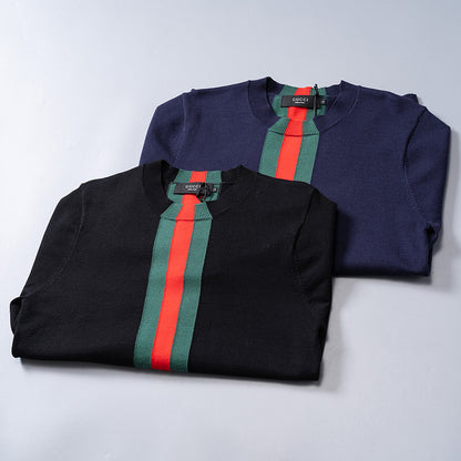 GC01   Autumn and Winter Classic Green Red Green Jacquard Sweater Clothes