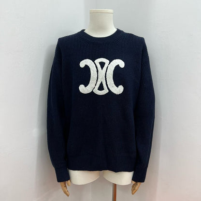 EC03   Men's and women's double C logo patch embroidered round neck sweater Clothes