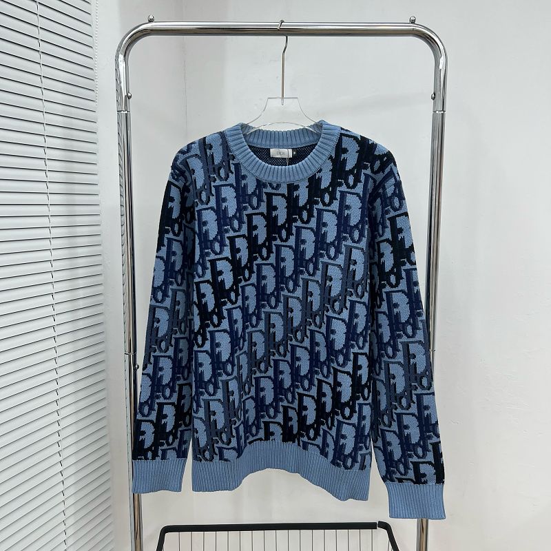 DC1   Unisex All-over Multicolor Logo Jacquard Crew Neck Sweater clothes