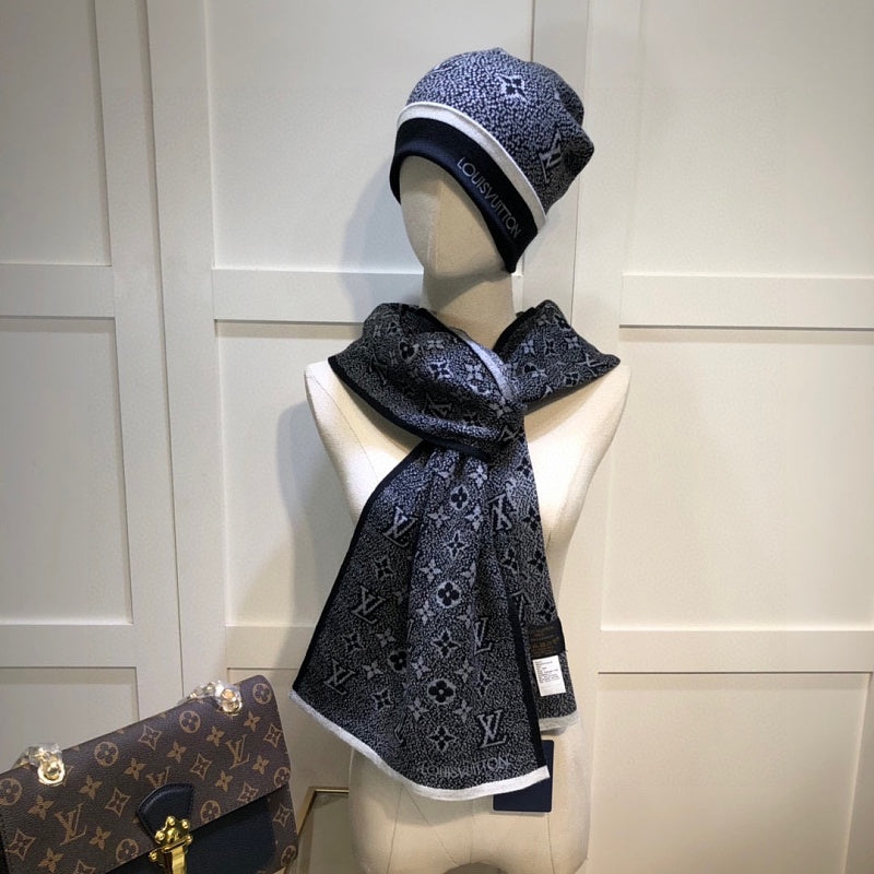 LH6  New Wool & Cashmere Set, Scarf + Hat