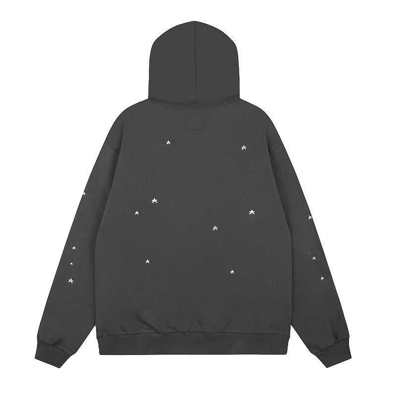 SC02  Men's and women's simple and fashionable looped black carbon gray set  clothes