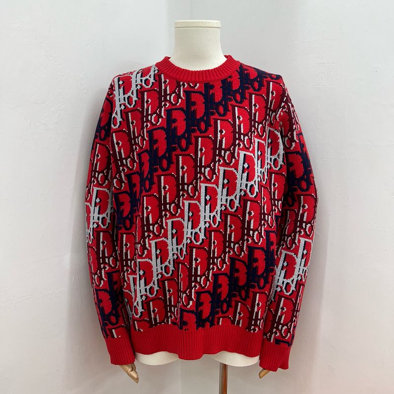 DC1   Unisex All-over Multicolor Logo Jacquard Crew Neck Sweater clothes