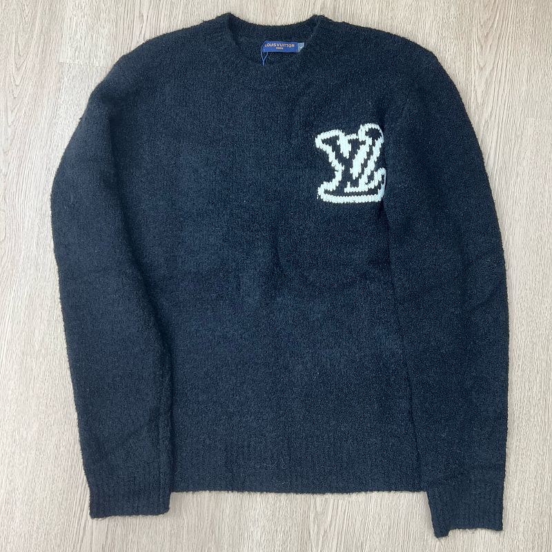 LC03   Men's and women's classic letter jacquard round neck sweater in front and back clothes