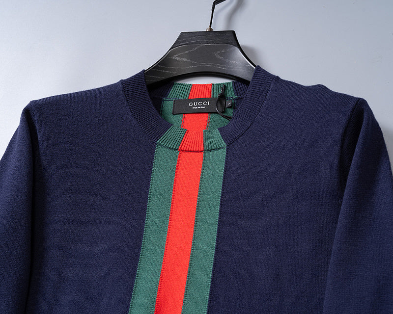 GC01   Autumn and Winter Classic Green Red Green Jacquard Sweater Clothes