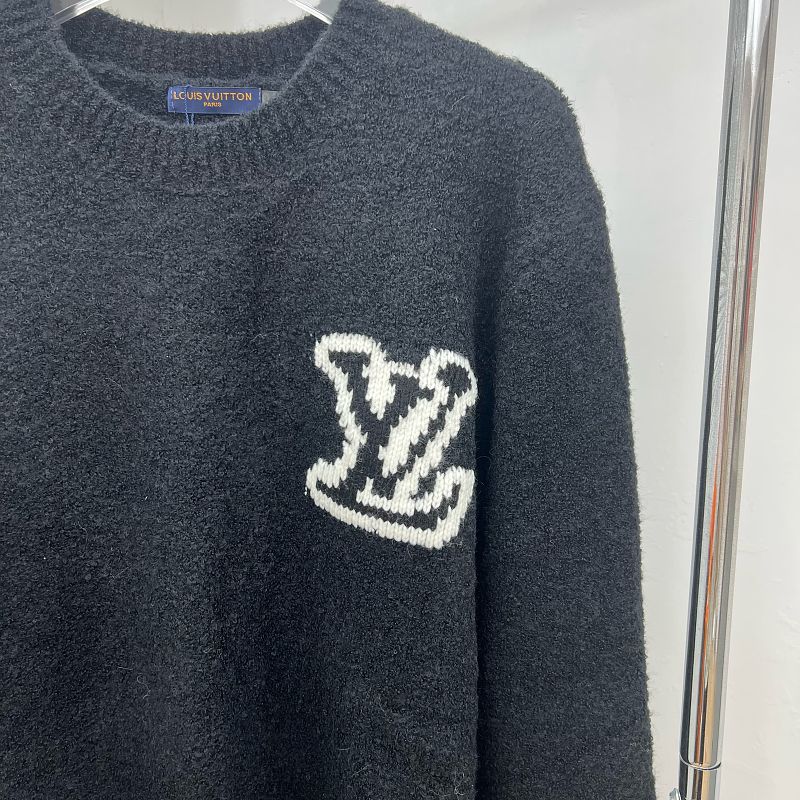 LC03   Men's and women's classic letter jacquard round neck sweater in front and back clothes