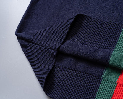 GC01   Autumn and Winter Classic Green Red Green Jacquard Sweater Clothes