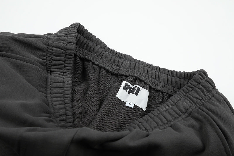 SC02  Men's and women's simple and fashionable looped black carbon gray set  clothes