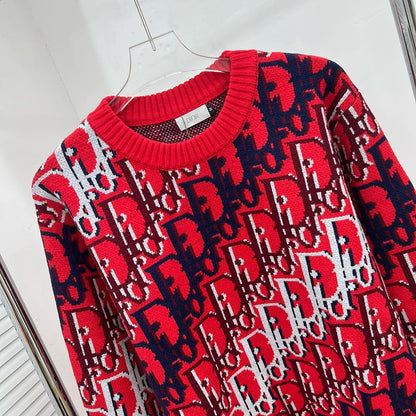DC1   Unisex All-over Multicolor Logo Jacquard Crew Neck Sweater clothes