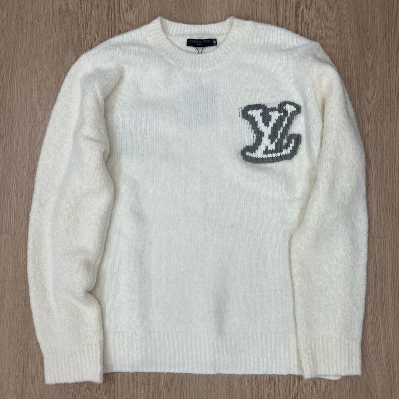 LC03   Men's and women's classic letter jacquard round neck sweater in front and back clothes