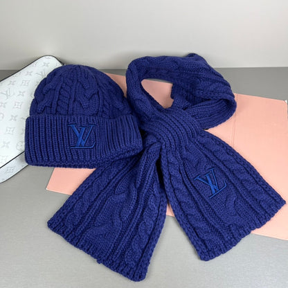 LH5  New Wool & Cashmere Set, Scarf + Hat