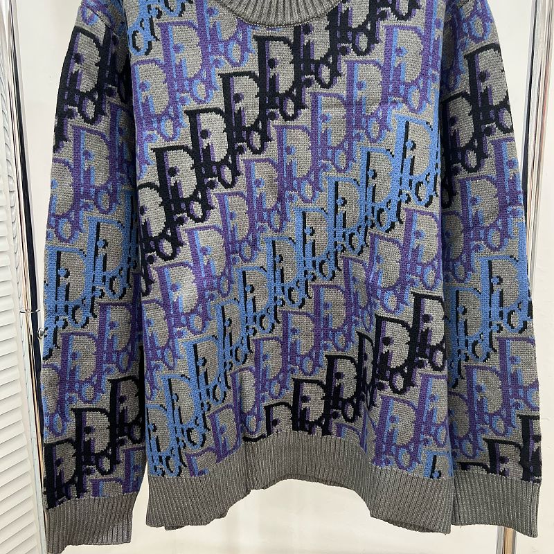DC1   Unisex All-over Multicolor Logo Jacquard Crew Neck Sweater clothes