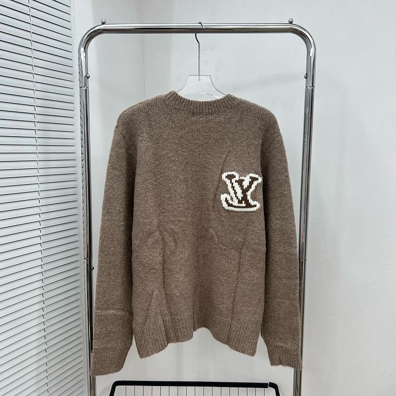 LC03   Men's and women's classic letter jacquard round neck sweater in front and back clothes