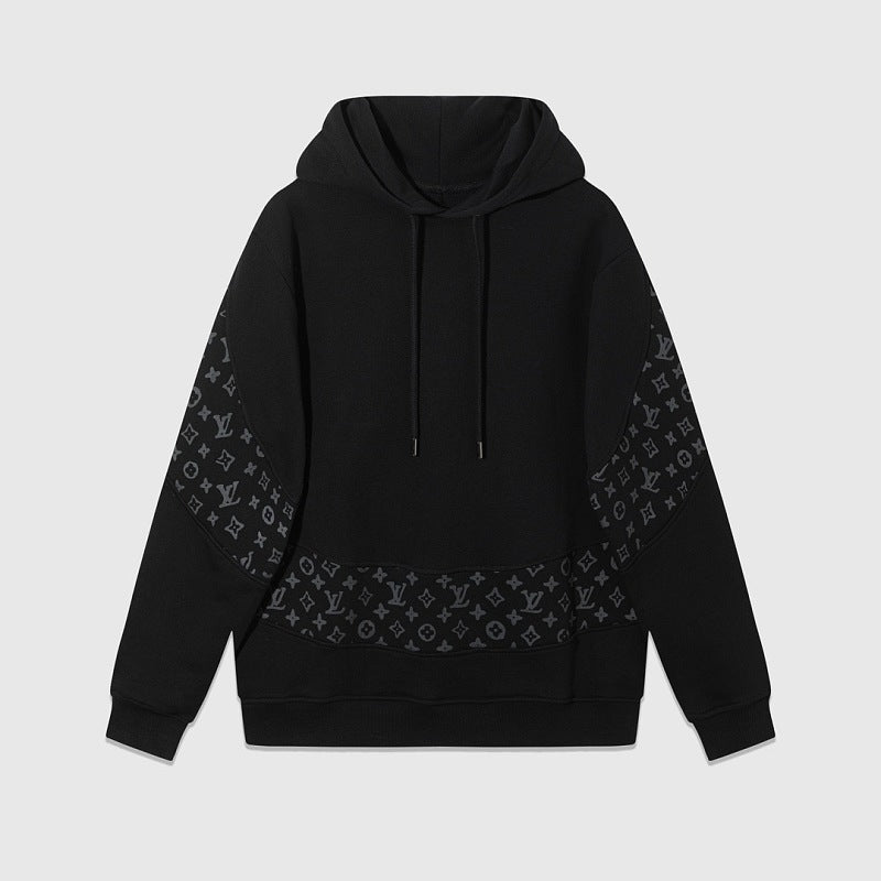 LC05  Men's and women's all cotton David hoodie with hooded and floral patchwork hoodie clothes