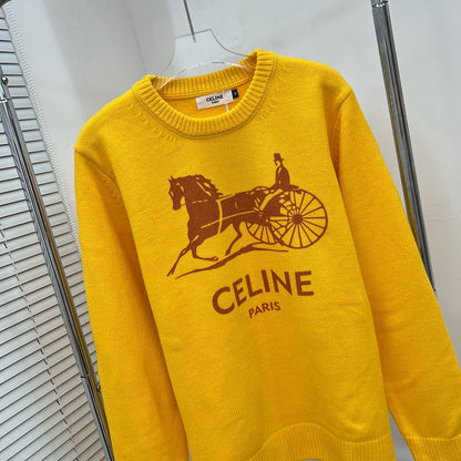 EC02   Men's and women's carriage driver pattern jacquard round neck sweater clothes