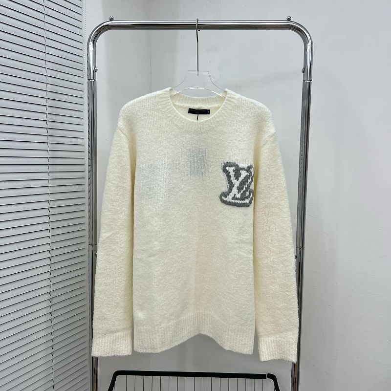 LC03   Men's and women's classic letter jacquard round neck sweater in front and back clothes