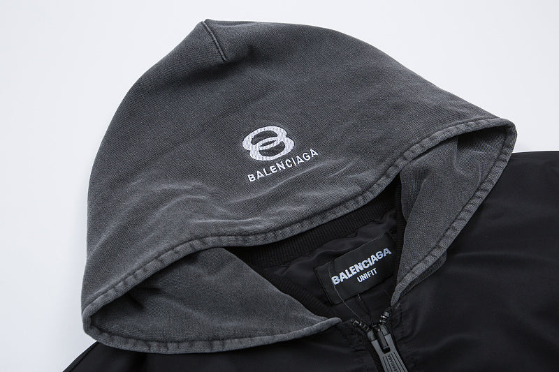 BC03   Cotton jacket with double ring zipper, black flight suit jacket, warm jacket  clothes