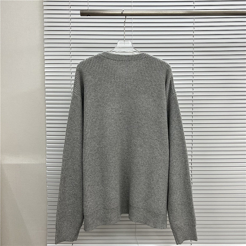 EC03   Men's and women's double C logo patch embroidered round neck sweater Clothes