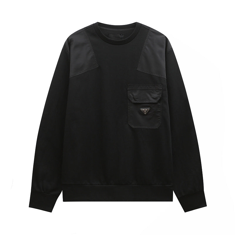 PC01  Men's and women's patchwork pocket design long sleeved sweatshirt Clothes