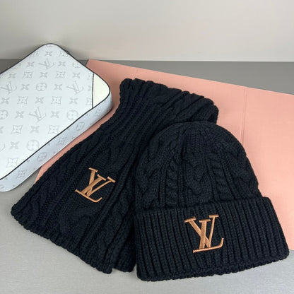 LH5  New Wool & Cashmere Set, Scarf + Hat