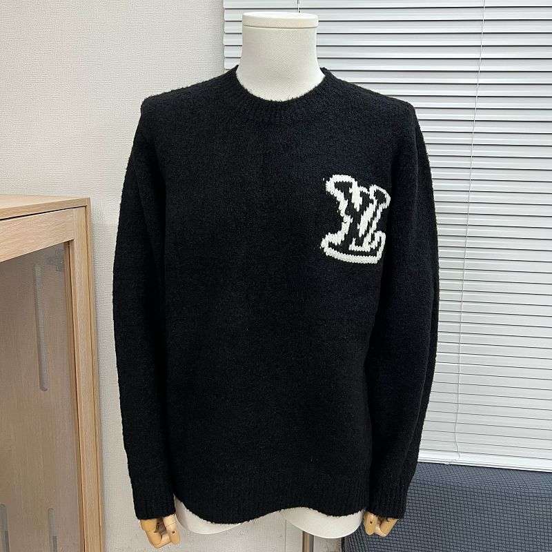 LC03   Men's and women's classic letter jacquard round neck sweater in front and back clothes