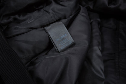 BC03   Cotton jacket with double ring zipper, black flight suit jacket, warm jacket  clothes