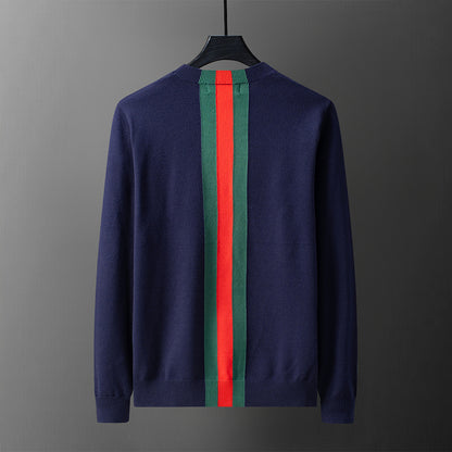GC01   Autumn and Winter Classic Green Red Green Jacquard Sweater Clothes