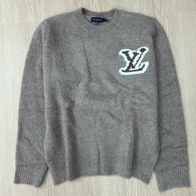 LC03   Men's and women's classic letter jacquard round neck sweater in front and back clothes