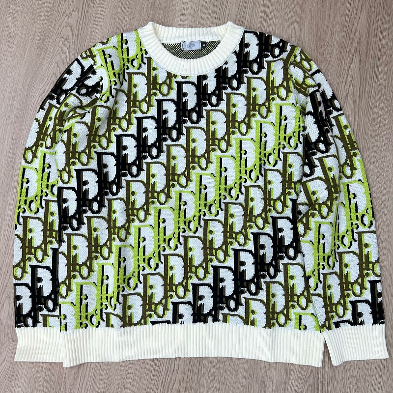 DC1   Unisex All-over Multicolor Logo Jacquard Crew Neck Sweater clothes