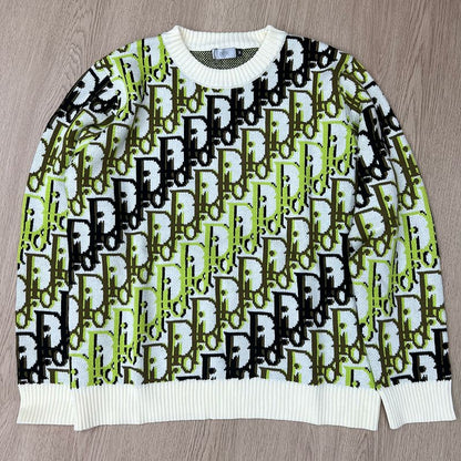 DC1   Unisex All-over Multicolor Logo Jacquard Crew Neck Sweater clothes
