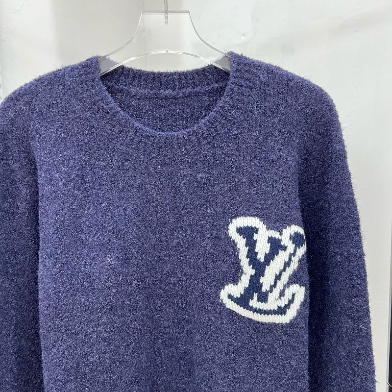 LC03   Men's and women's classic letter jacquard round neck sweater in front and back clothes
